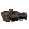 Henry Manual Double Reclining Loveseat | Console Dark Brown Microfiber BM335942