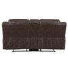 Henry Manual Double Reclining Loveseat | Console Dark Brown Microfiber BM335942