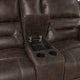 Henry Manual Double Reclining Loveseat | Console Dark Brown Microfiber BM335942