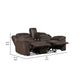 Henry Manual Double Reclining Loveseat | Console Dark Brown Microfiber BM335942