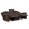 Henry Manual Double Reclining Sofa | Pillow Tuft Dark Brown Microfiber BM335943