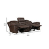 Henry Manual Double Reclining Sofa | Pillow Tuft Dark Brown Microfiber BM335943