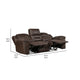 Henry Manual Double Reclining Sofa | Pillow Tuft Dark Brown Microfiber BM335943