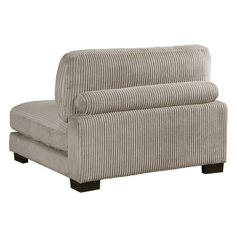 Rix Modular Armless Chair w Lumbar Pillow | Taupe Gray Corduroy | 45’’ BM335946