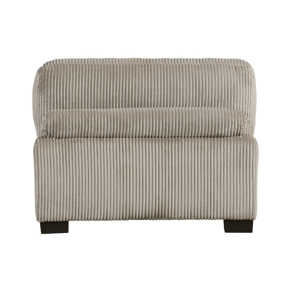 Rix Modular Armless Chair w Lumbar Pillow | Taupe Gray Corduroy | 45’’ BM335946