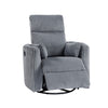 Rix Manual Swivel Glider Recliner Chair | 2 Pillows | Gray Corduroy
