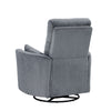 Rix Manual Swivel Glider Recliner Chair | 2 Pillows | Gray Corduroy BM335947