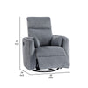 Rix Manual Swivel Glider Recliner Chair | 2 Pillows | Gray Corduroy BM335947