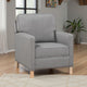 Tory Manual Push Back Recliner Chair | Light Gray | Natural Brown Wood