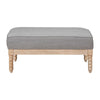 Tory Ottoman | Natural Brown Turned Wood Legs | 42’’ Gray Polyester BM335950