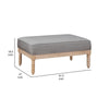 Tory Ottoman | Natural Brown Turned Wood Legs | 42’’ Gray Polyester BM335950