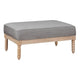 Tory Ottoman | Natural Brown Turned Wood Legs | 42" Gray Polyester
