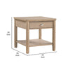 Neka Side End Table | Drawer Shelf | Brown Wood and Veneer | 24’’ BM335951