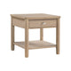 Neka Side End Table | Drawer Shelf | Brown Wood and Veneer | 24"