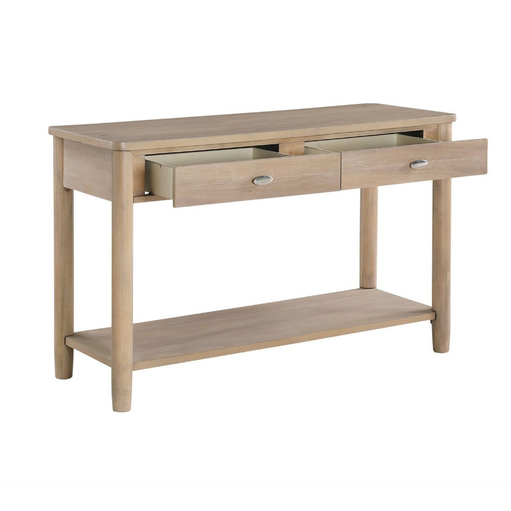 Neka Sofa Console Table | Farmhouse Natural Brown Wood Veneer | 48’’ BM335952