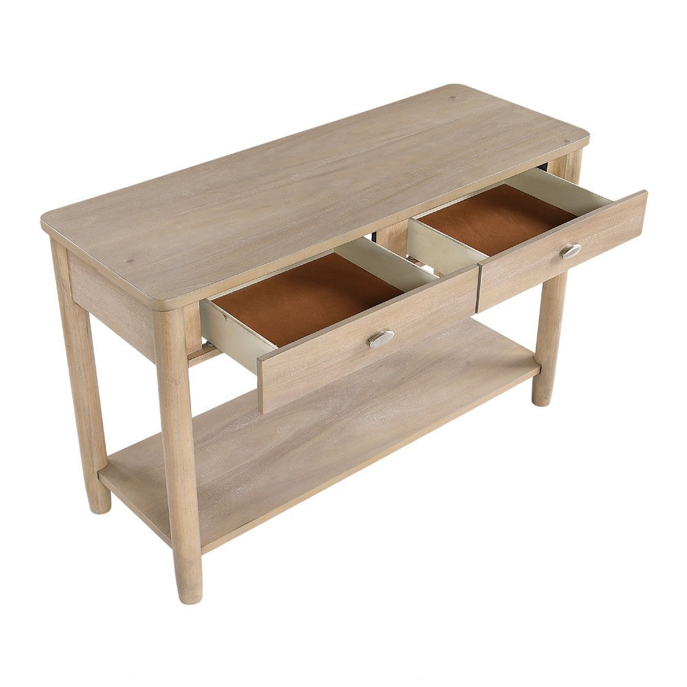 Neka Sofa Console Table | Farmhouse Natural Brown Wood Veneer | 48’’ BM335952