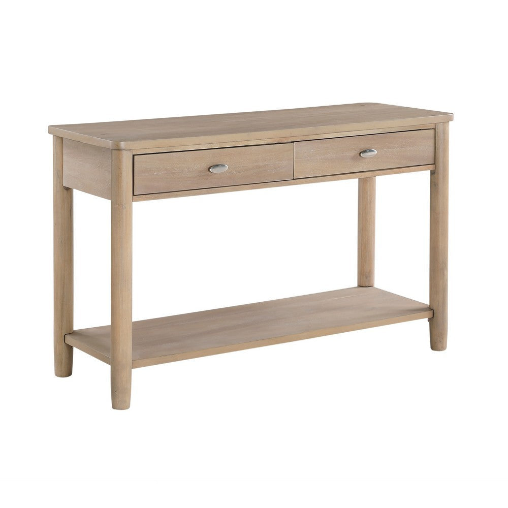 Neka Sofa Console Table | Farmhouse Natural Brown Wood Veneer | 48"