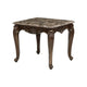 Hesar Side End Table | 28’’ Marble | Cherry Brown Wood Cabriole Legs BM335954