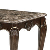 Hesar Side End Table | 28’’ Marble | Cherry Brown Wood Cabriole Legs BM335954