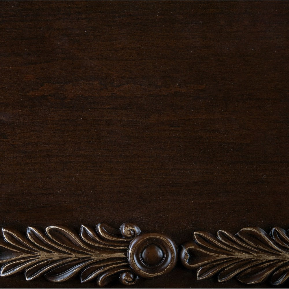 Hesar Sofa Console Table | 53’’ Marble | Cherry Brown Wood | Cabriole BM335955