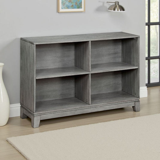 Thiem Cubby Bookcase | 4 Shelves Horizontal | Rustic Gray Veneer | 43"
