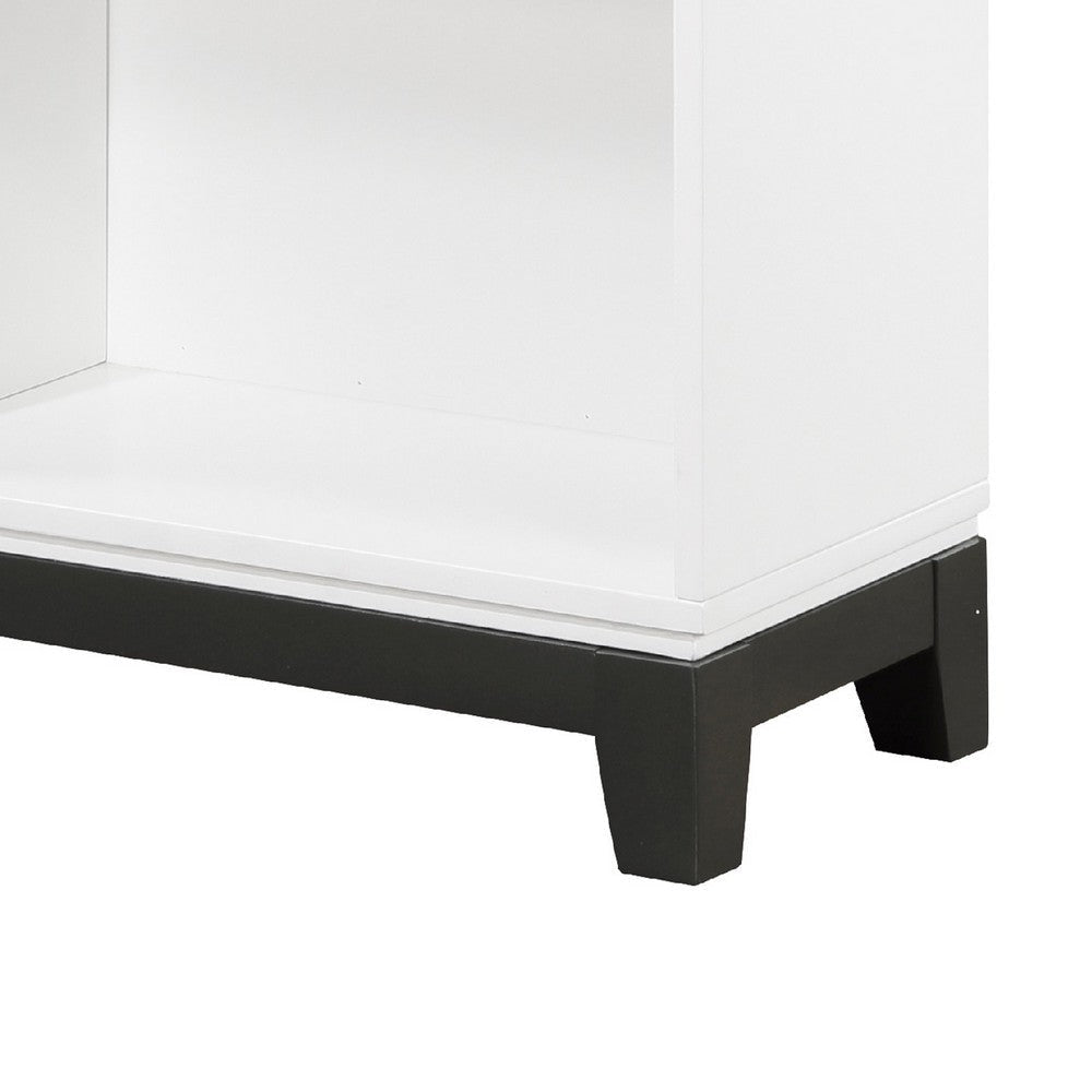 Thiem Bookcase | 4 Cube Shelves | White | Black Veneer | 43’’ BM335962