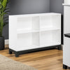 Thiem Bookcase | 4 Cube Shelves | White | Black Veneer | 43"