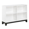 Thiem Bookcase | 4 Cube Shelves | White | Black Veneer | 43"