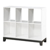 Thiem Bookcase | 6 Cubby Style Shelves | White | Black Veneer | 40’’ BM335963