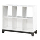 Thiem Bookcase | 6 Cubby Style Shelves | White | Black Veneer | 40’’ BM335963