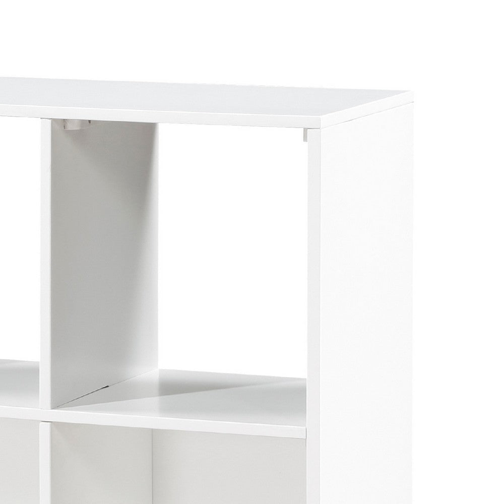 Thiem Bookcase | 6 Cubby Style Shelves | White | Black Veneer | 40’’ BM335963