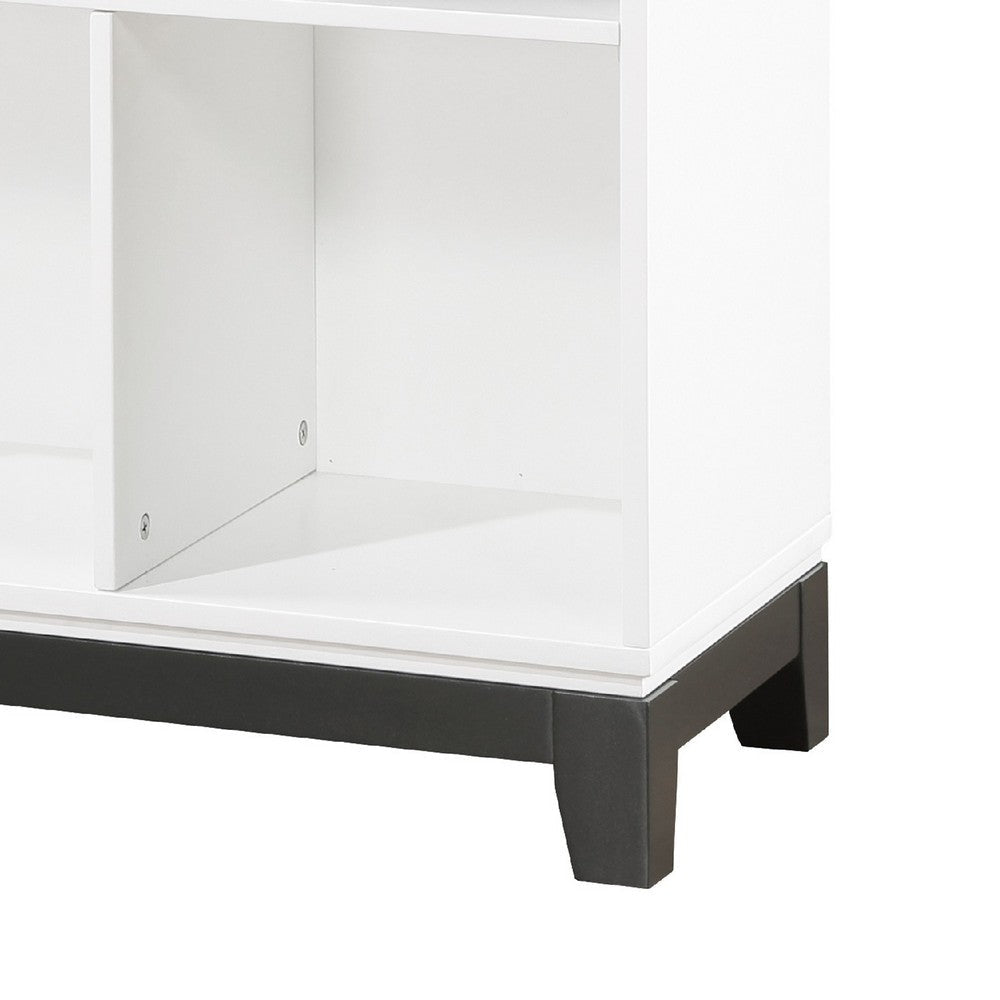 Thiem Bookcase | 6 Cubby Style Shelves | White | Black Veneer | 40’’ BM335963