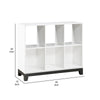 Thiem Bookcase | 6 Cubby Style Shelves | White | Black Veneer | 40’’ BM335963