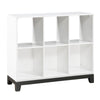 Thiem Bookcase | 6 Cubby Style Shelves | White | Black Veneer | 40"