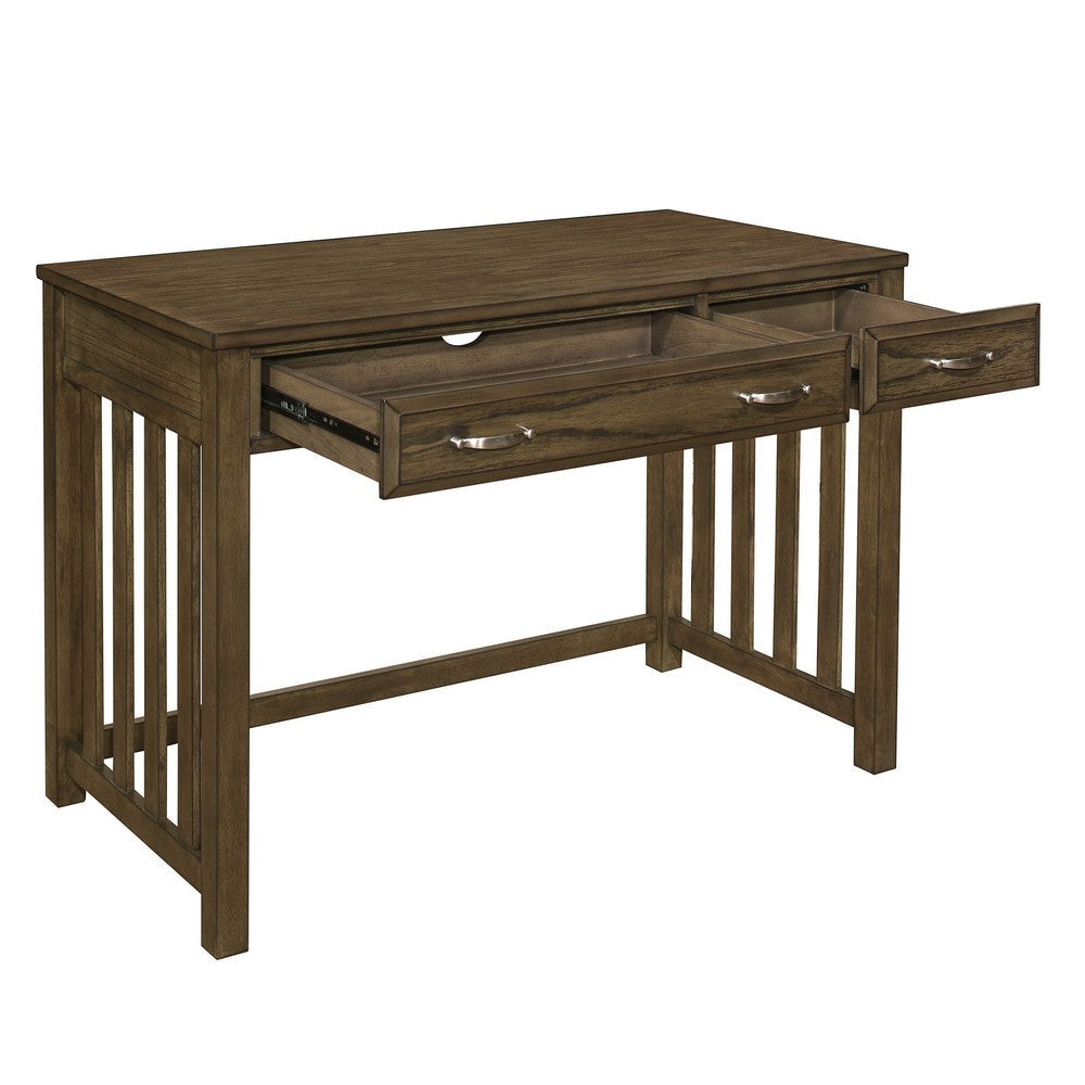 Belinda Writing Computer Desk | 2 Drawers | Rustic Brown Veneer | 44’’ BM335964