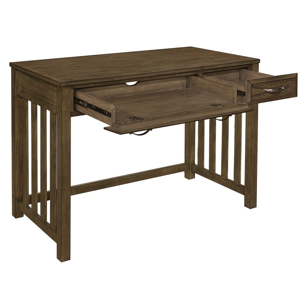 Belinda Writing Computer Desk | 2 Drawers | Rustic Brown Veneer | 44’’ BM335964