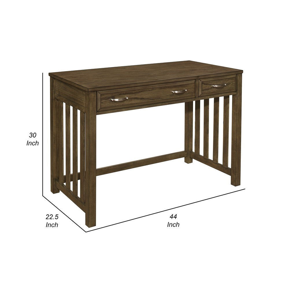 Belinda Writing Computer Desk | 2 Drawers | Rustic Brown Veneer | 44’’ BM335964