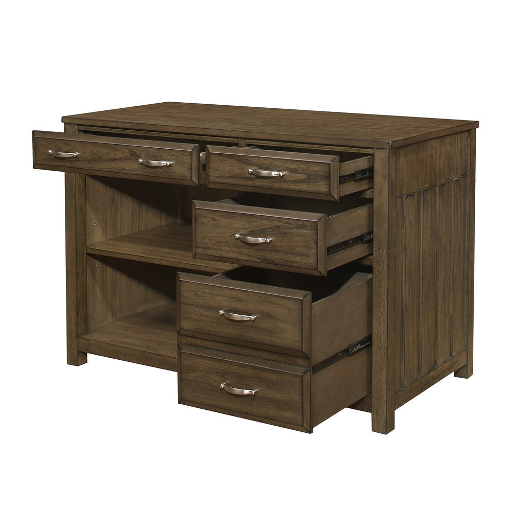 Belinda Credenza Desk with Shelves and Drawers | Classic Brown | 44’’ BM335965