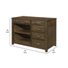 Belinda Credenza Desk with Shelves and Drawers | Classic Brown | 44’’ BM335965