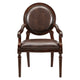 Alder Desk Armchair | Dark Brown Faux Leather | Solid Wood and Foam BM335966