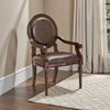 Alder Desk Armchair | Dark Brown Faux Leather | Solid Wood and Foam