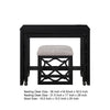 Syna 3 Piece Nesting Desk and Stool Set | Black Wood | Gray Polyester