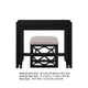 Syna 3 Piece Nesting Desk and Stool Set | Black Wood | Gray Polyester