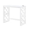 Syna 3 Piece Nesting Desk and Stool Set | White Wood | Gray Polyester