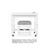 Syna 3 Piece Nesting Desk and Stool Set | White Wood | Gray Polyester