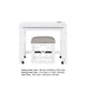 Syna 3 Piece Nesting Desk and Stool Set | White Wood | Gray Polyester
