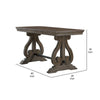 Luon Writing Desk | Traditional Classy Dark Oak Brown Veneer 60’’ BM335969