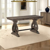 Luon Writing Desk | Traditional Classy Dark Oak Brown Veneer, 60"