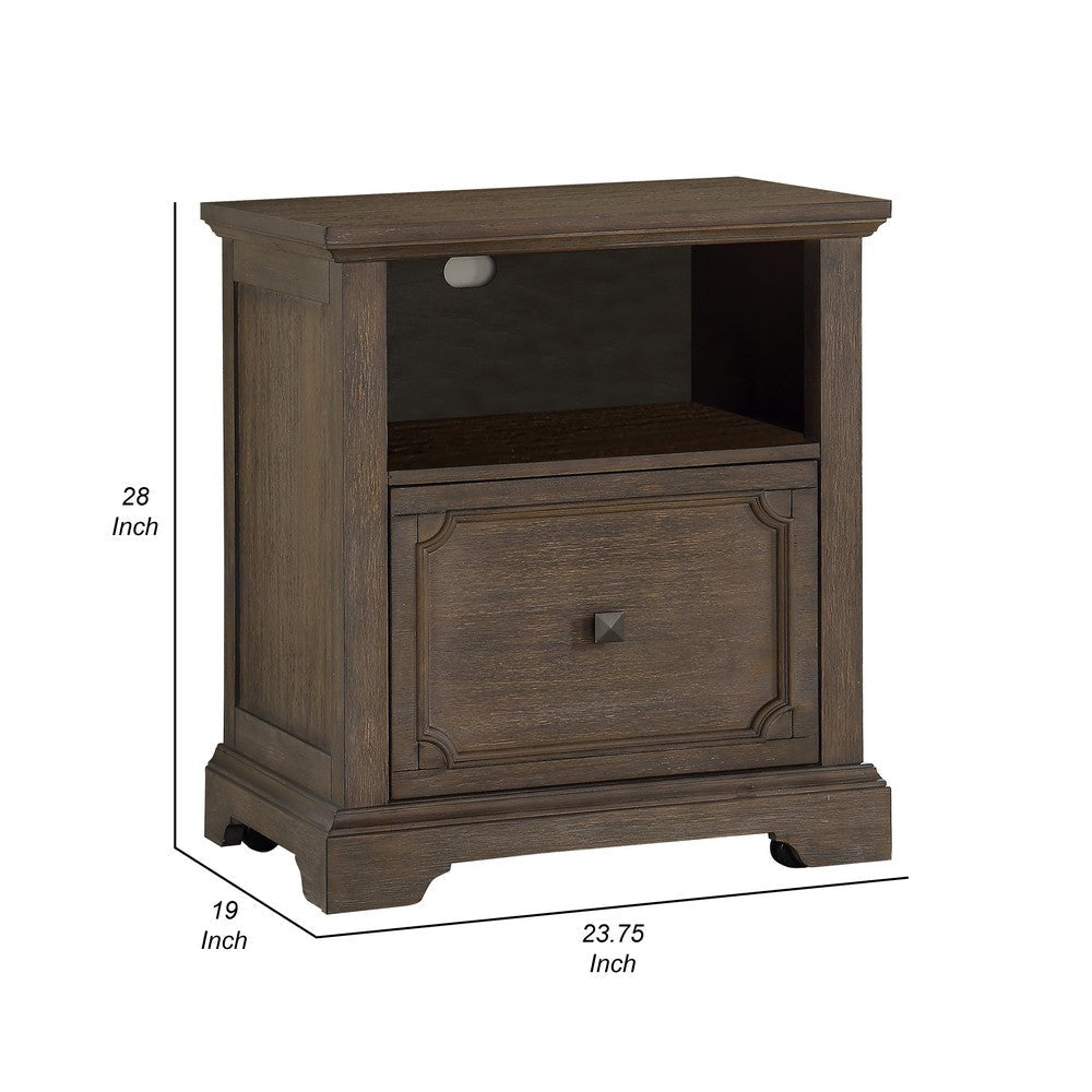 Luon File Cabinet | 1 Drawer | Dark Oak Brown Veneer | 24’’ BM335970