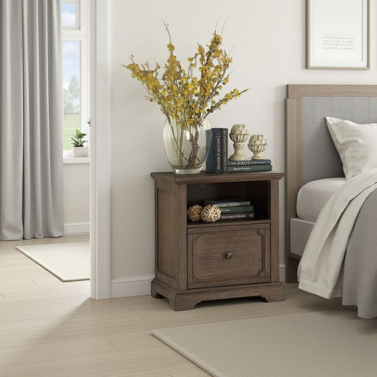 Luon File Cabinet | 1 Drawer | Dark Oak Brown Veneer | 24"